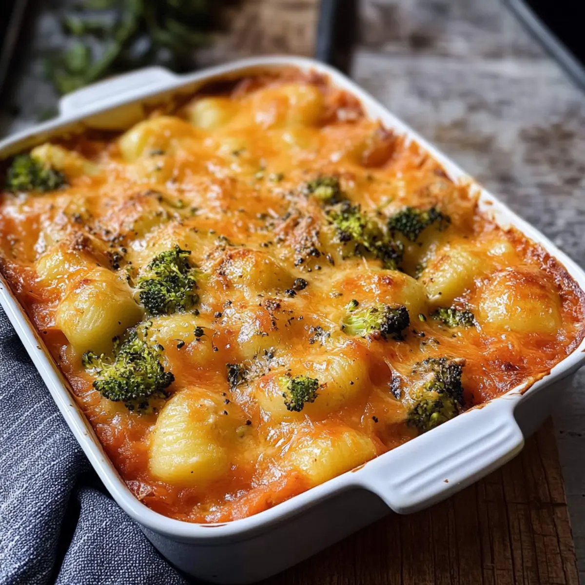 Gnocchi-Brokkoli-Auflauf mit Tomatensoße